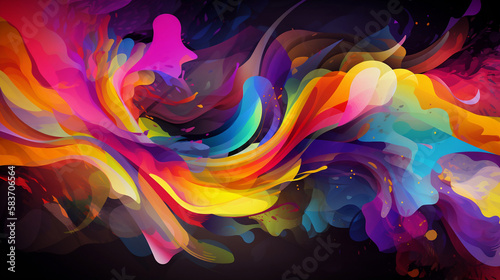 abstract colorful background with flowing lines
