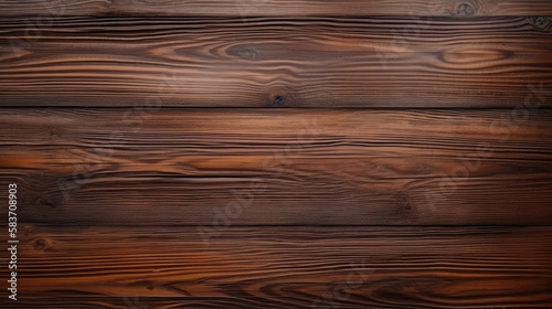 Dark brown wood surface. Old wood background. Wood planks texture. Generative AI.