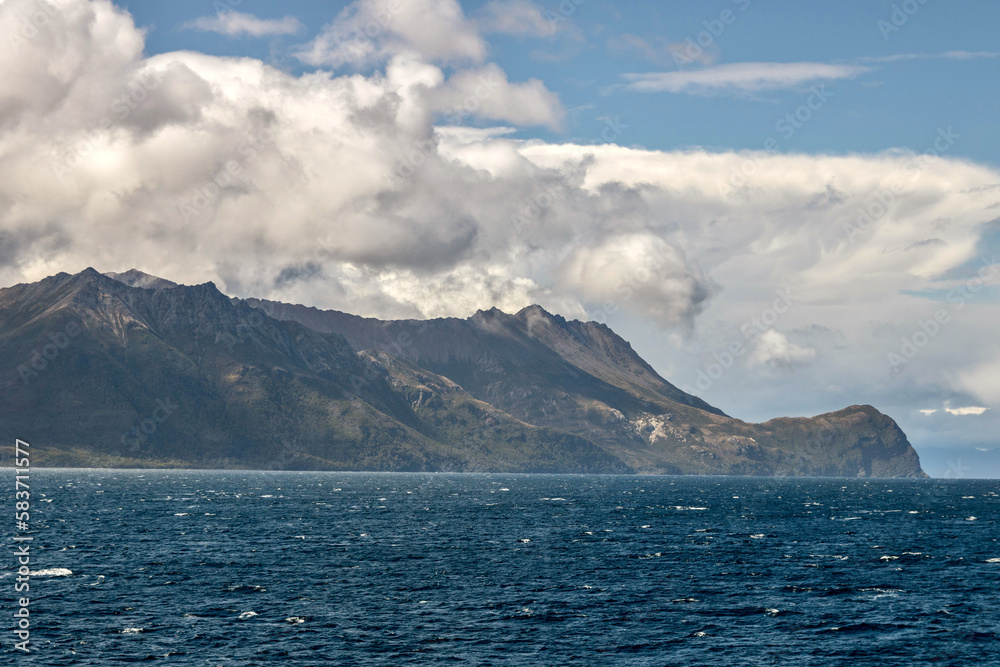 View of Cape Froward at the southernmost tip of the south american continent mainland