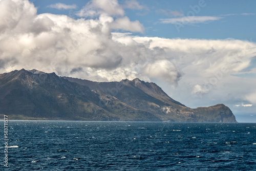 View of Cape Froward at the southernmost tip of the south american continent mainland