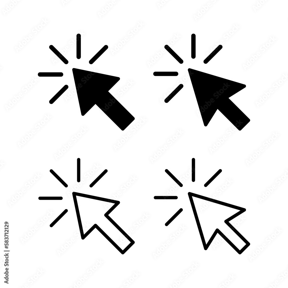 Click icon vector illustration. pointer arrow sign and symbol. cursor iconv Click icon vector illustration. pointer arrow sign and symbol. cursor iconv