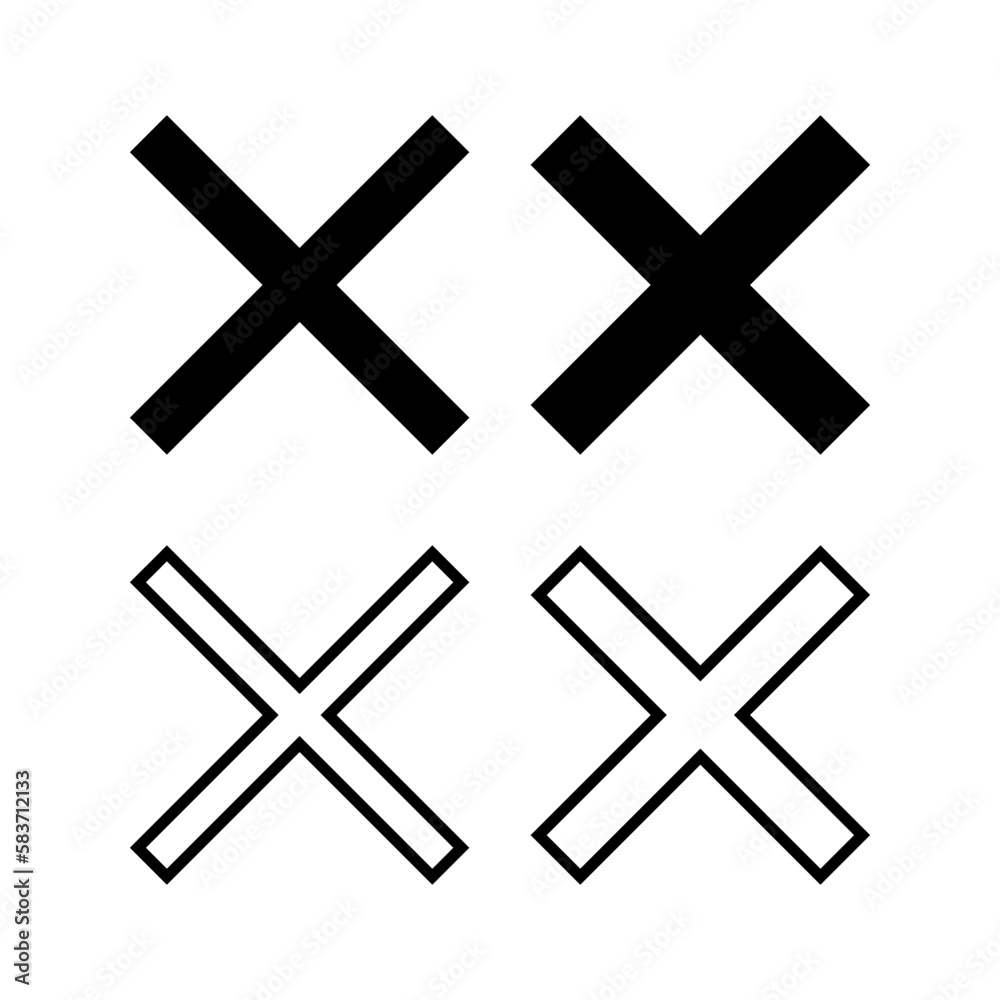 Close icon vector illustration. Delete sign and symbol. cross sign Close icon vector illustration. Delete sign and symbol. cross sign