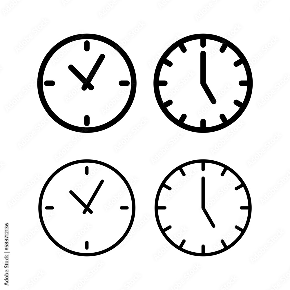 Clock icon vector illustration. Time sign and symbol. watch icon Clock icon vector illustration. Time sign and symbol. watch icon