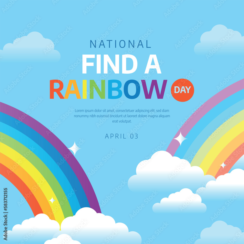 vector graphic of national find a rainbow day good for national find a