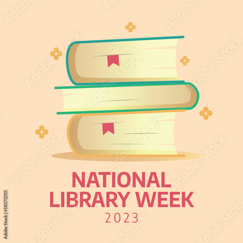 vector graphic of national library week good for national library week celebration. flat design. flyer design.flat illustration.