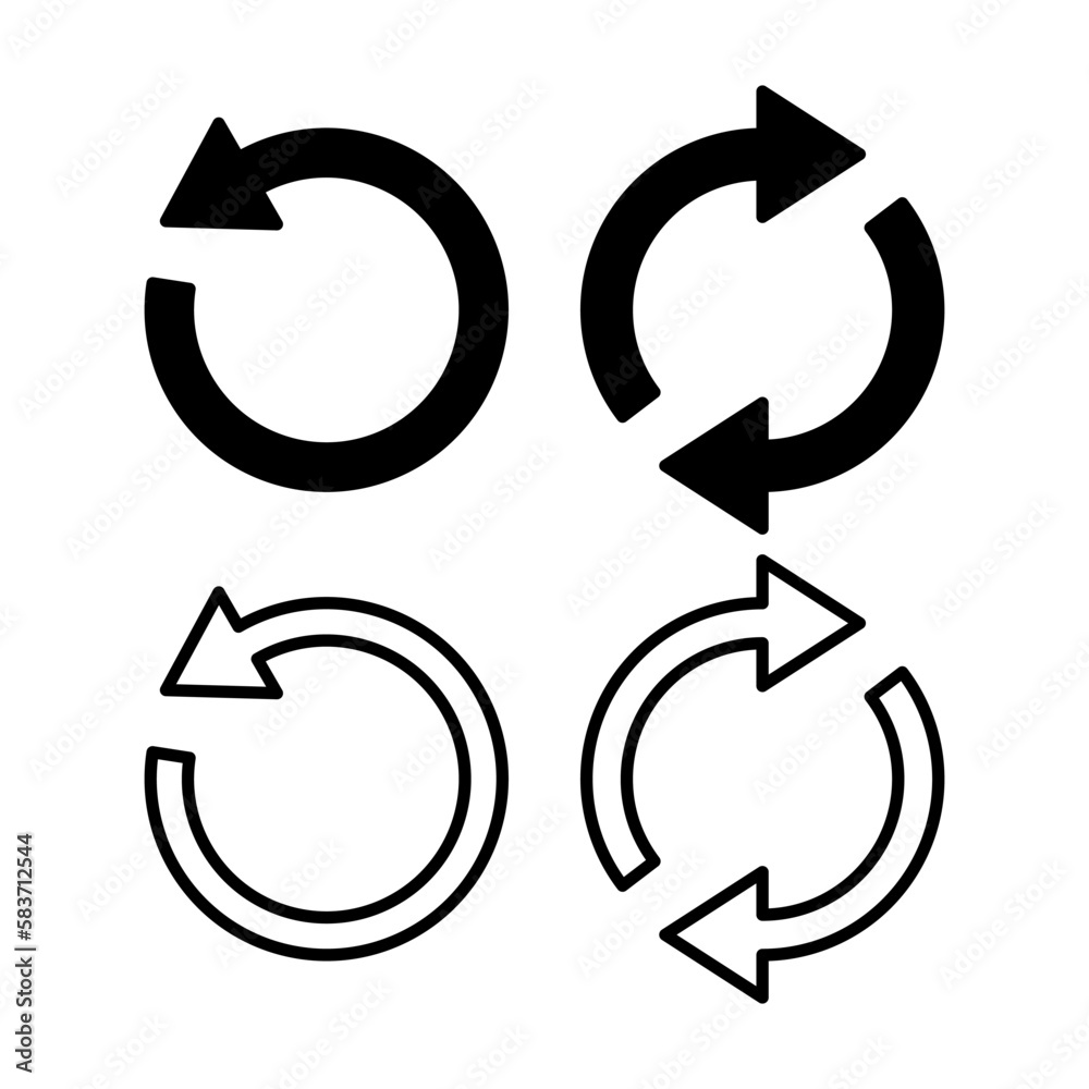 Refresh icon vector illustration. Reload sign and symbol. Update icon. Refresh icon vector illustration. Reload sign and symbol. Update icon.