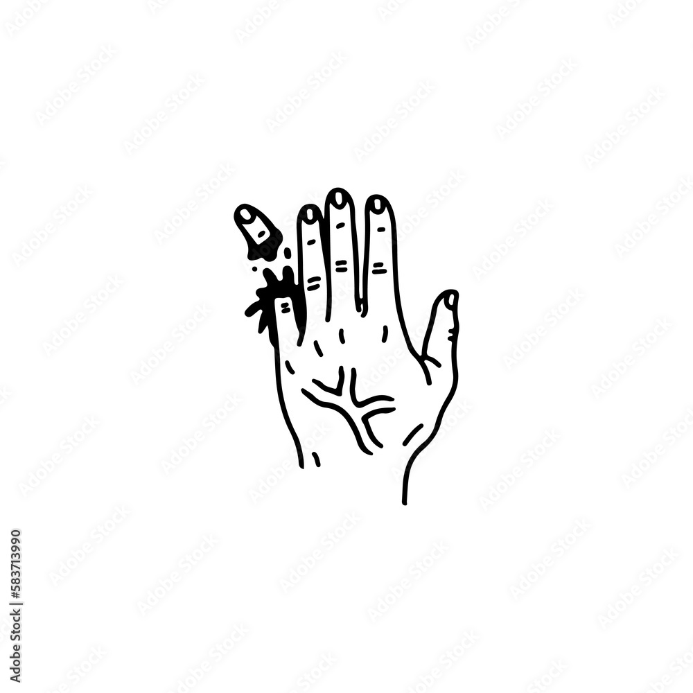 Obraz premium vector illustration of severed finger