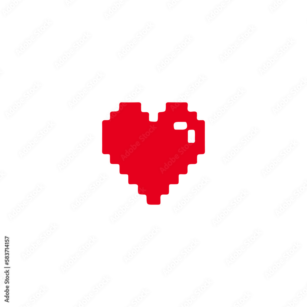 vector illustration of heart pixel art concept vector illustration of heart pixel art concept
