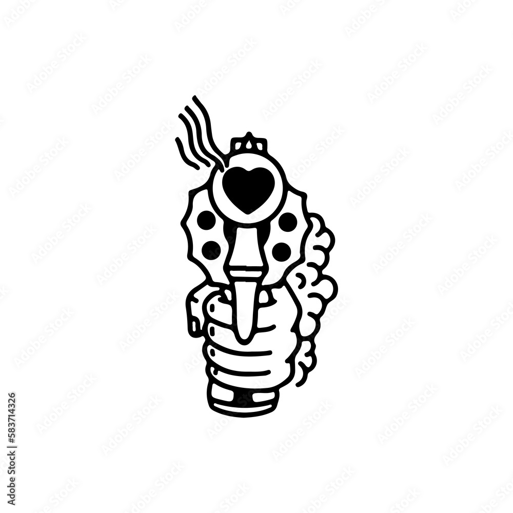 vector illustration of a hand holding a firearm vector illustration of a hand holding a firearm