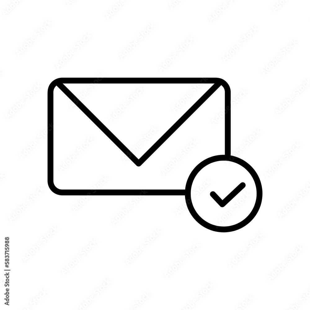 Mail vector icon, check message flat vector illustration for web site or mobile app.eps Mail vector icon, check message flat vector illustration for web site or mobile app.eps