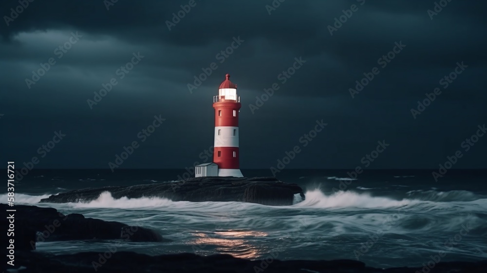 lighthouse in the sea generative ai