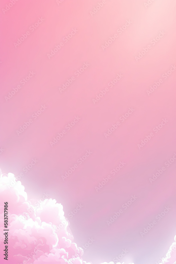 Fototapeta premium pink sky with clouds, AI Generative