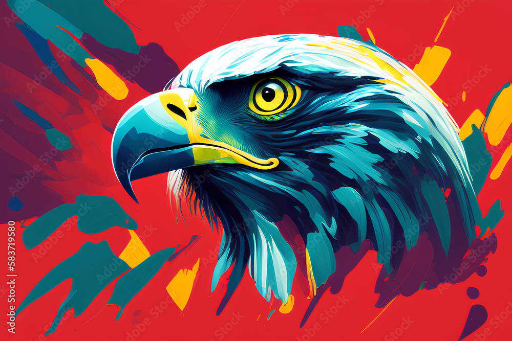 Fototapeta premium american eagle with eyes