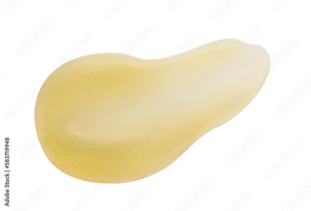 Sample of cosmetic gel isolated on white, top view Sample of cosmetic gel isolated on white, top view