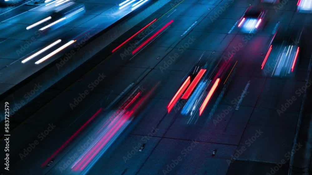 Fast Moving Lights Of Night Rush Hour Time Lapse