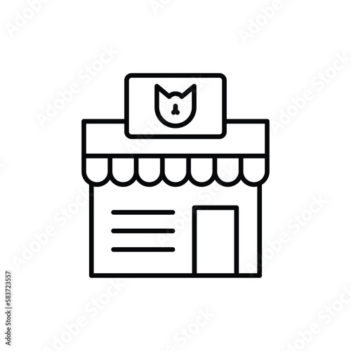 cat shop icon. outline icon