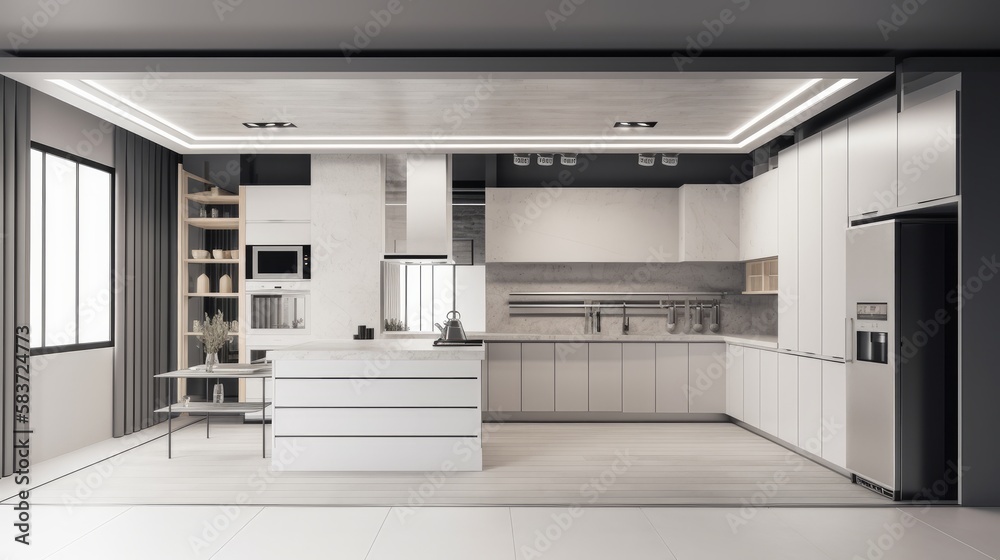 contemporary kitchen interior design house beautiful style, image ai generate contemporary kitchen interior design house beautiful style, image ai generate