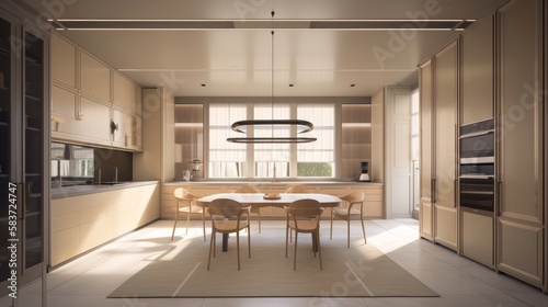 contemporary kitchen interior design house beautiful style  image ai generate