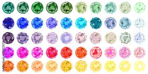 Gems set for game design. Diamond, brilliant gem. Vector illustration.