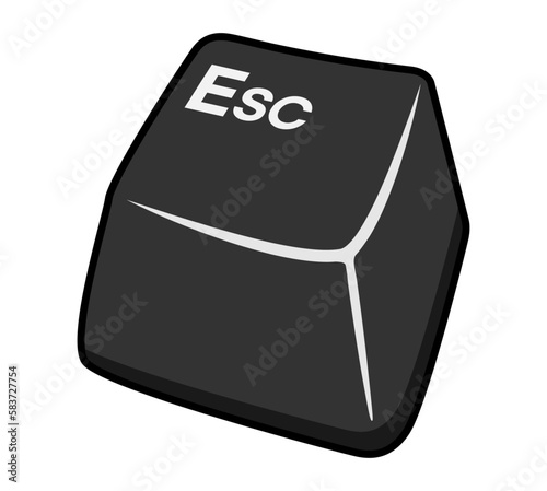 ESC key icon, an important key on the computer keyboard,  컴퓨터 키보드의 중요키인 esc키 아이콘