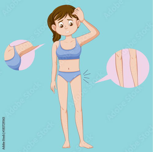 Teen Girl Experiencing Puberty Concept
