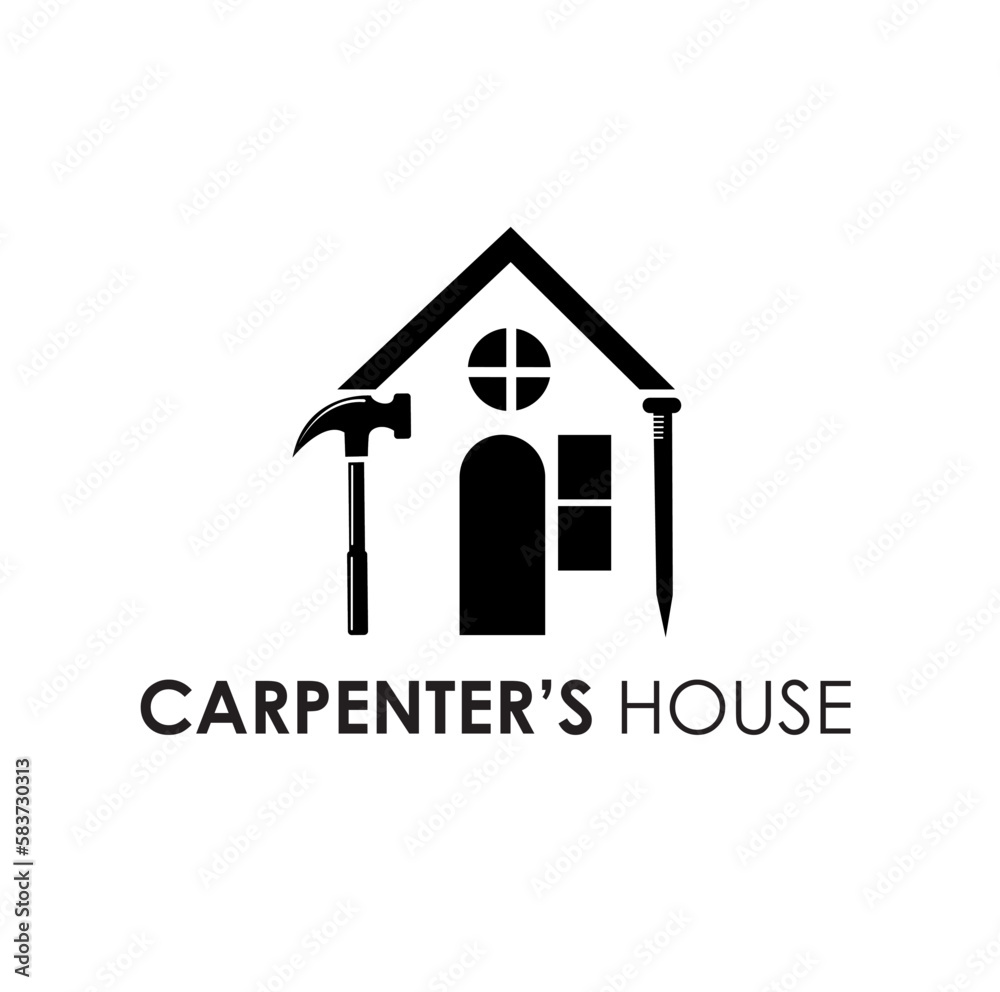 carpenter's house logo design concept