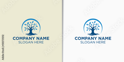 elegant bonsai logo design vector, nature logo design template