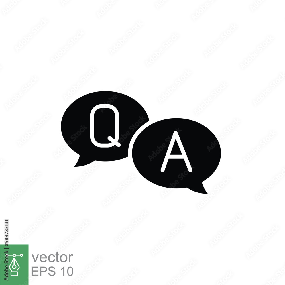 Questions and answers icon with speech bubble for web template and app ...