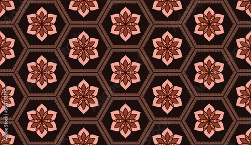 Geometric ethnic pattern seamless flower color oriental.
seamless pattern.Design for fabric,curtain,black background, carpet, shawl,clothing,wrapping, Batik,fabric,handkerchief,Vector illustration.
