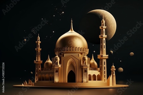 mosque at night made with generative ai