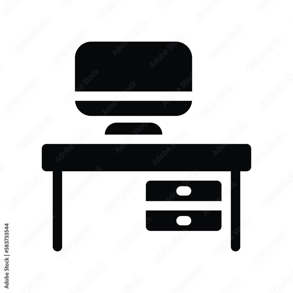 desk solid icon illustration vector graphic desk solid icon illustration vector graphic