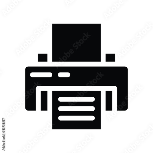 printer solid icon illustration vector graphic