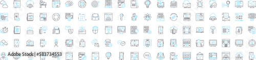 App programming vector line icons set. App, Programming, Coding, Development, iOS, Android, Design illustration outline concept symbols and signs © Nina