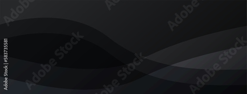 Premium abstract background in minimalist black with fancy dark geometric elements.