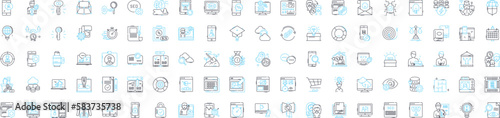 Customer experience vector line icons set. Customers, Experience, Optimization, Satisfaction, Engagement, Interaction, Quality illustration outline concept symbols and signs