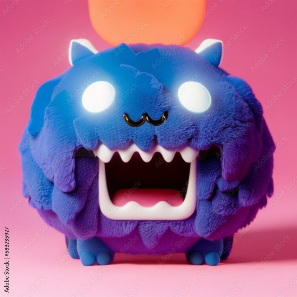 Fototapeta premium many monsters, doodle art style, colorful, funny, realistic, Generative AI