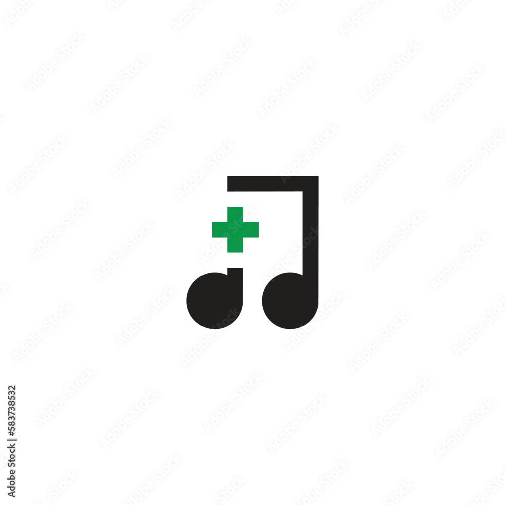 health symbol vector illustration logo with musical notes
health symbol vector illustration logo with musical notes