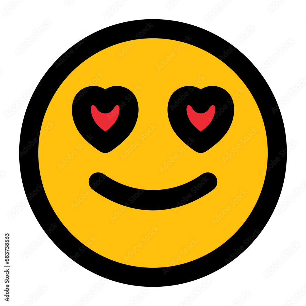 Obraz premium love_expression Emoticon fill icon set elements 
