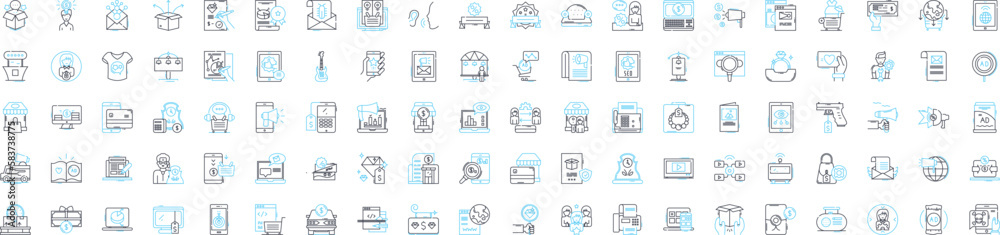 Marketing plan vector line icons set. Strategy, Targeting, Research, Branding, Positioning, Budget, Objectives illustration outline concept symbols and signs