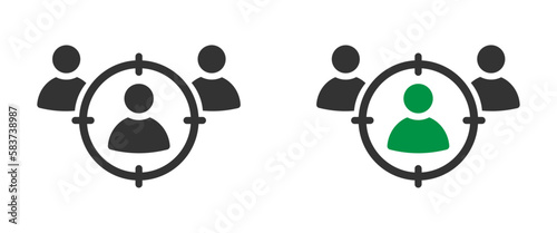 Photographie Target audience vector icons set