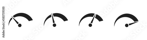 Speedometer vector icons set