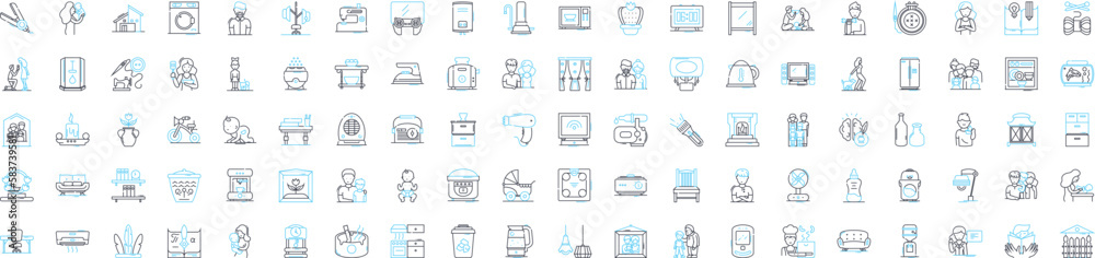 Home people vector line icons set. Homeowners, Dwellers, Residents, Housers, Occupiers, Inhabitants, Occupants illustration outline concept symbols and signs Home people vector line icons set. Homeowners, Dwellers, Residents, Housers, Occupiers, Inhabitants, Occupants illustration outline concept symbols and signs
