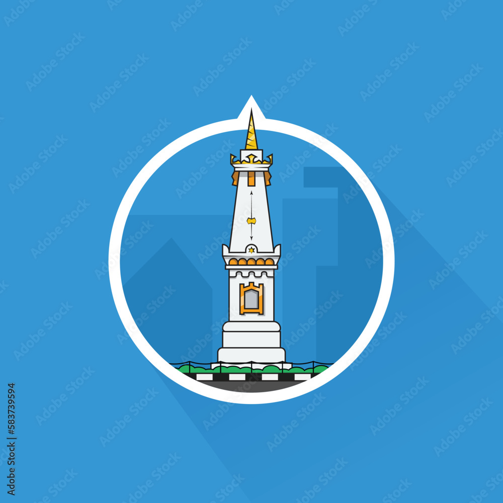 Illustration of Tugu Jogja in Flat Design Illustration of Tugu Jogja in Flat Design