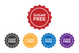 Sugar free flat vector sticker icons set