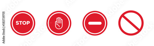 Stop vector icons set