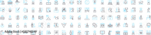Election world vector line icons set. Voting, Polls, Ballot, Candidates, Campaign, Legislature, Issues illustration outline concept symbols and signs photo
