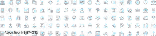 Business vector line icons set. Company, Venture, Market, Entrepreneur, Growth, Investment, Profit illustration outline concept symbols and signs