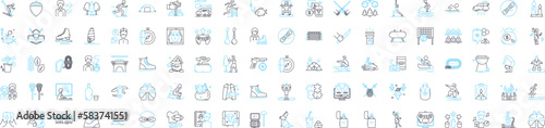 Leisure vacation vector line icons set. Vacation, Leisure, Break, Retreat, Getaway, Holiday, Recreation illustration outline concept symbols and signs