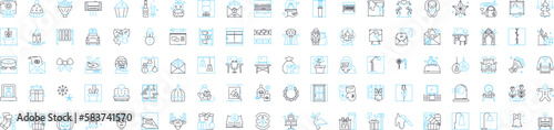 Design elements vector line icons set. Colour, Form, Line, Shape, Space, Texture, Balance illustration outline concept symbols and signs