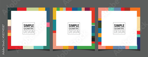 Set of creative square social media post creative vector background